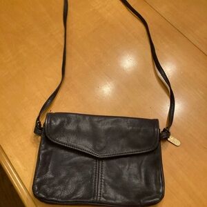 Vintage Charcoal Victoria Leather Co USA Shoulder Bag Soft Leather Purse